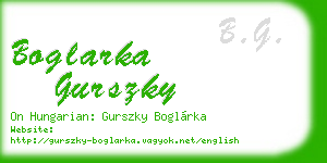 boglarka gurszky business card